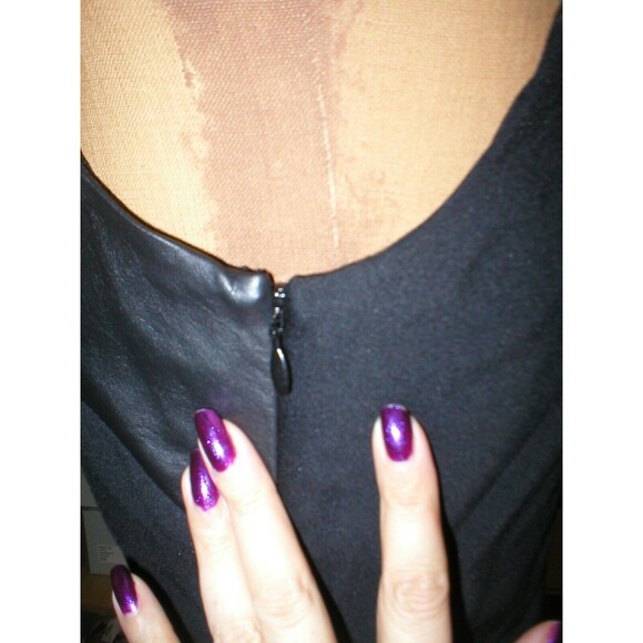 New Womens NWT $475 Halston Heritage Sleeveless Leather Black Dress 4 Designer - Picture 11 of 12